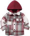 YOUNGER STAR Toddler Kids Boys Girls Flannel Hooded Plaid Shirt Button Baby Red by YOUNGER+STAR