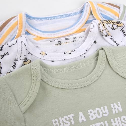 Baby Essentials Baby Boys 5 Piece Bodysuit Set - Image 6
