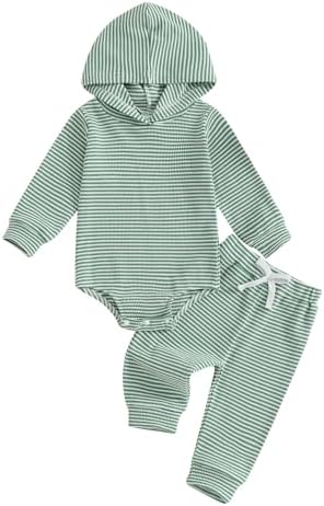 Thorn Tree Newborn Unisex Baby Clothes Set Hooded Long Sleeve Bodysuit Stretchy by ThornTree