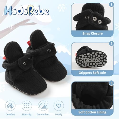 HsdsBebe Unisex Newborn Baby Cotton Booties Non-Slip Sole - Image 5