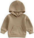 Toddler Baby Boy Girl Hoodies Solid Color Long Sleeve Kangaroo Pocket Hooded by Unknown