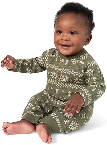Modern Moments by Gerber Baby Henley Waffle Knit Romper - Image 4