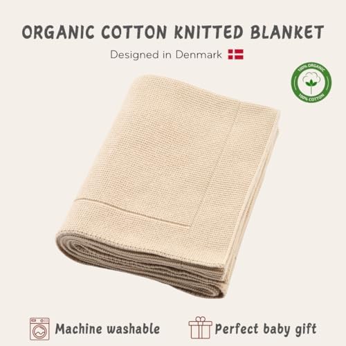 Receiving Blankets, 100% Organic Cotton Knit, Newborn Baby Swaddle | - Image 3