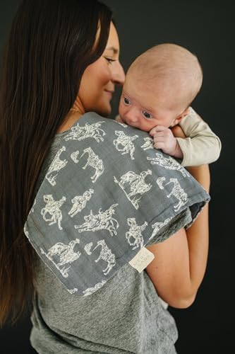 Mebie Baby Burp Cloths, Outlaw Cowboy, Muslin Burp Cloth Set - Image 5