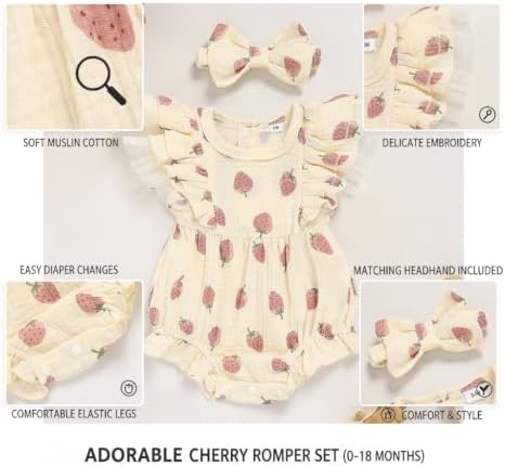 TITKKOP Ruffle Bubble Romper for Baby Girl | One-Piece Shorts Jumpsuit | Summer - Image 6