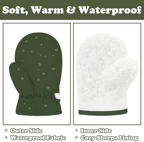 Sarfel Toddler Mittens Waterproof Toddler Gloves Baby Winter Mittens Toddler - Image 5