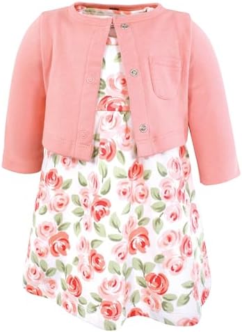 Hudson Baby Infant and Toddler Girls Cotton Dress and Cardigan Set by HudsonBaby
