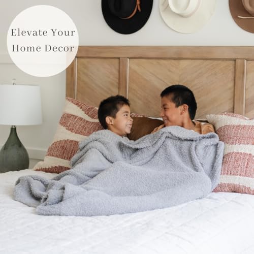 Saranoni Bamboni Oversized Blanket Soft Comfort Couch Bed Gray X-Large | Luxury - Image 6