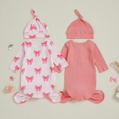 2-Pack Baby Sleeper knotted Gown Boy Girl Nightgown - Image 2