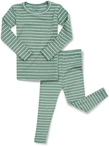 AVAUMA Stripe Pattern Baby Boys Girls Pajama Set Kids Toddler Snug fit Ribbed by AVAUMA