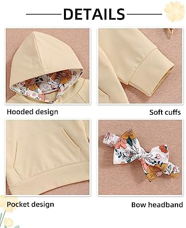 oklady Baby Girl Clothes, Hoodie Tops Floral Pant - Image 3