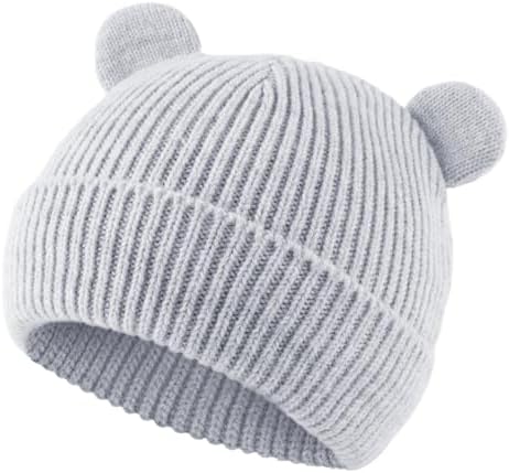 Bear Baby Beanie Knitted Baby Winter Hat Infant Toddler Boys Girls Beanie - Image 2