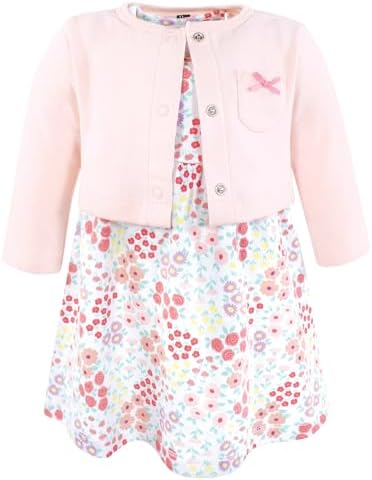 Hudson Baby Infant and Toddler Girls Cotton Dress and Cardigan Set by HudsonBaby