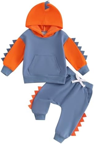 Infant Baby Boy Fall Winter Clothes Outfit Hooded Long Sweatshirt Pant Set by LIOMENGZI