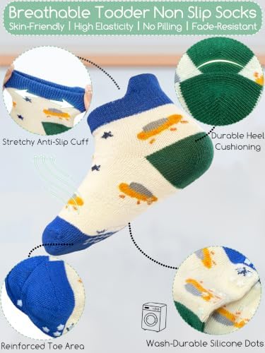 Aroveea Toddler Socks Non Slip Grip Ankle Baby 12 Pack - Image 6