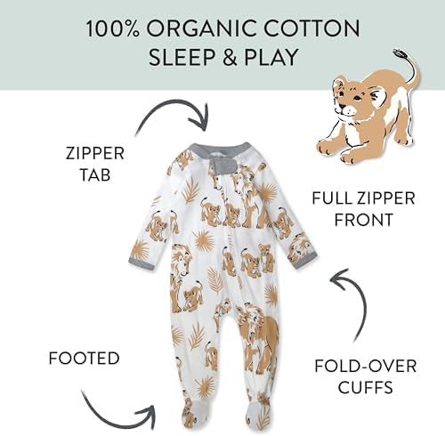 HonestBaby Baby Boys' Sleep & Play Footed One-piece Pajama Sleeper 100% Organic - Image 2