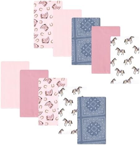Luvable Friends Hudson Baby Flannel Burp Cloths 10pk, Western Cowgirl by Luvable+Friends