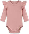 Baby Girl Knit Ruffle Outfit Clothes Ribbed 100% Organic Cotton Solid Color by Unknown
