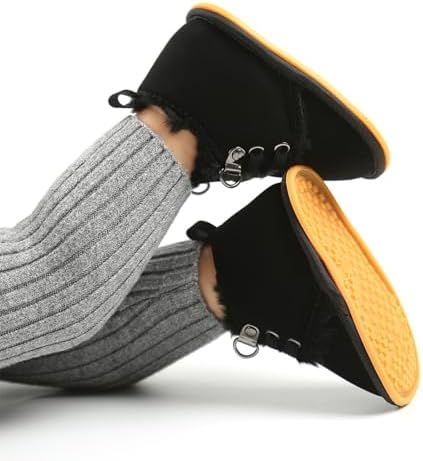 Baby Boys Girls Booties Fleece Anti-Slip Soft Sole Boots Toddler First Walker - Image 4