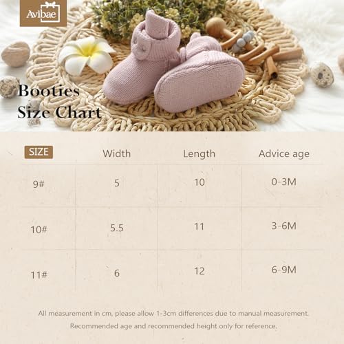 Avibae Baby Booties, Warm Infant Girl Boy Socks Bootie, Newborn Knit Shoes - Image 6