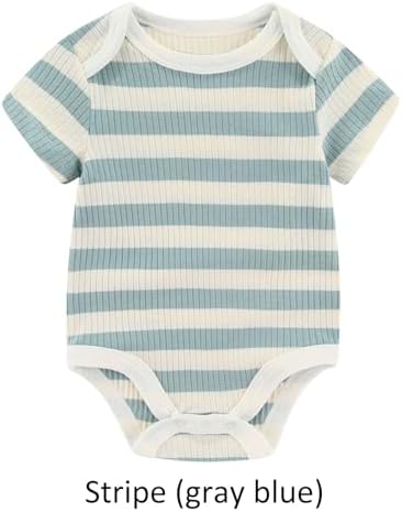 Ruliby Baby Bodysuit and Pant Set Summer Ribbed Mix Match Infant Clothes - Image 5