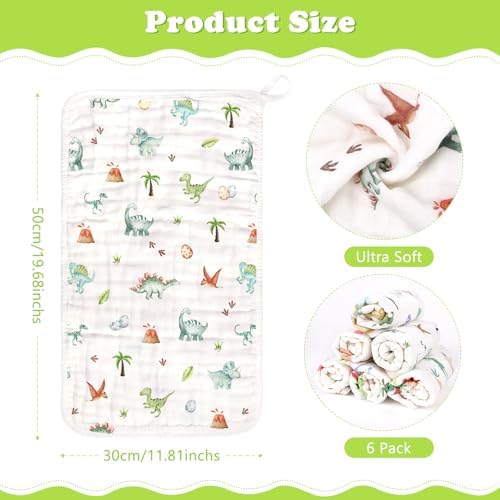 Baby Burp Cloths Muslin Washcloths 6 Pack Cotton Burp Rags - Image 2