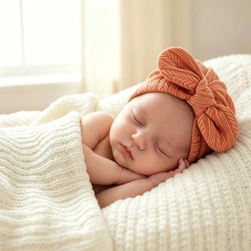 DRESHOW BQUBO Newborn Baby Bow Knot Turban Hat Hospital Hat Baby Infant Beanie - Image 2