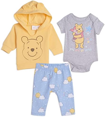Disney Classics Winnie the Pooh Mickey Mouse Baby Hoodie Bodysuit and Pants 3 by Disney