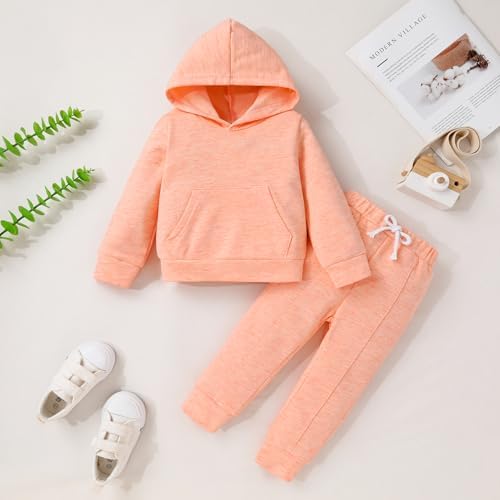YOUNGER TREE Baby Clothes for Girls Boy Solid Color Hoodie and Sweatpants - Image 2