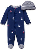 Little Me Baby Boy Clothes 2-Piece Baby Sleeper and Cap Set, 100% Cotton by LittleMeChildrensApparel