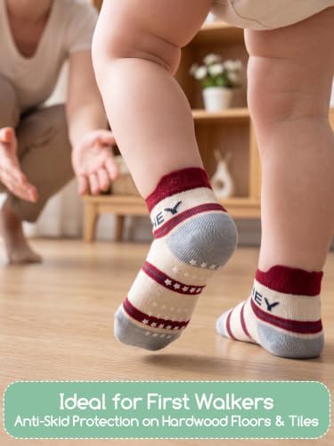 Aroveea Toddler Socks Non Slip Grip Ankle Baby 12 Pack - Image 3