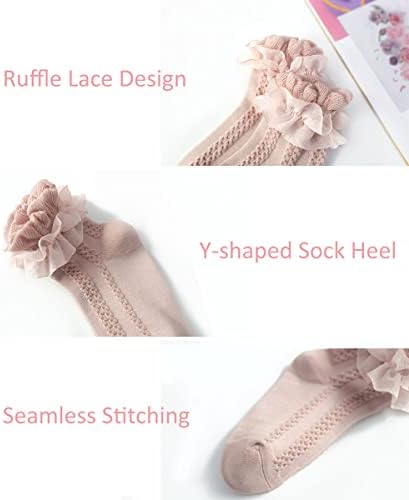 Toddler Girl Ruffle Socks Baby Girls Knee High Socks - Image 4