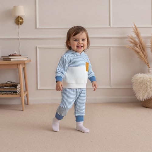 Infant Baby Boy Fall Winter Clothes Outfit Hooded Long Sweatshirt Pant Set - Image 5