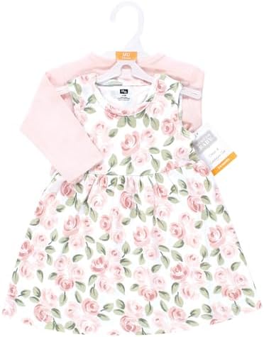 Hudson Baby Infant and Toddler Girls Cotton Dress and Cardigan Set - Image 2