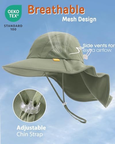 FURTALK Toddler Kids Sun Hat UPF 50+ Sun Protective Bucket Hat - Image 3