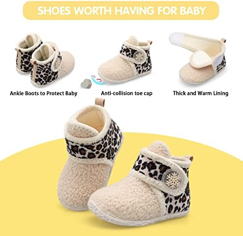 FEETCITY Baby Booties Girls Boys Infant Slippers First Walkers Shoes Warm Socks - Image 5