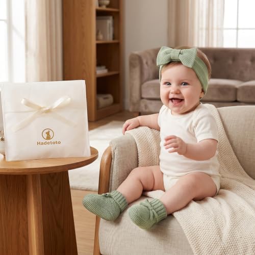 Hadetoto Baby Headband and Booties Set, 100% Organic Cotton - Image 5