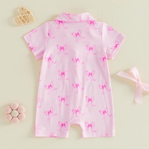 Kuriozud Baby Girl Boy Romper Pajamas Onesie Short Sleeve Button Down Pjs - Image 5
