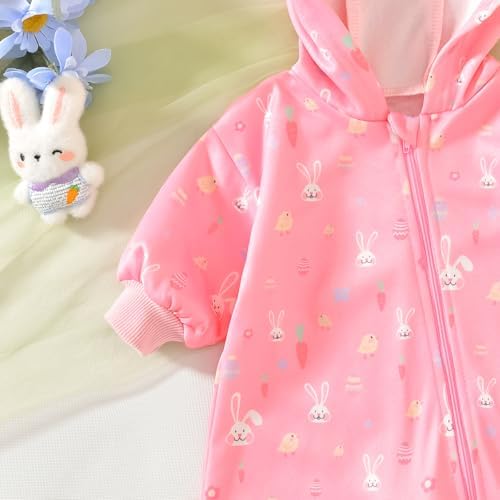 Unutiylo Unisex Baby Boys Girls Long Sleeve Infant Baby Zipper Hooded Jumpsuits - Image 6