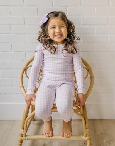 moimoln Cotton Modal Baby Toddler Pajamas Check Solid Leopard 6M-8Y - Image 2