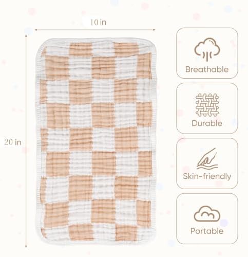 Muslin Burp Cloths 20"x10" Baby Burp Cloths 5-Pack - Image 3