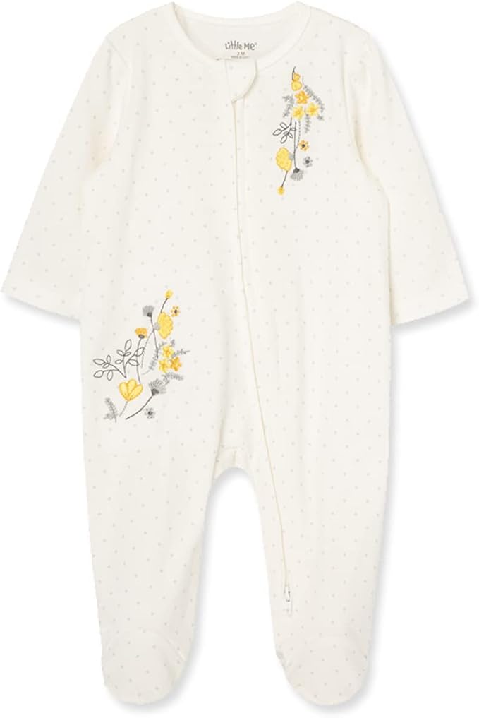 Little Me Clothes for Baby Girls' 100% Cotton Scratch-Free Tag Footie Sleeper by LittleMeChildrensApparel