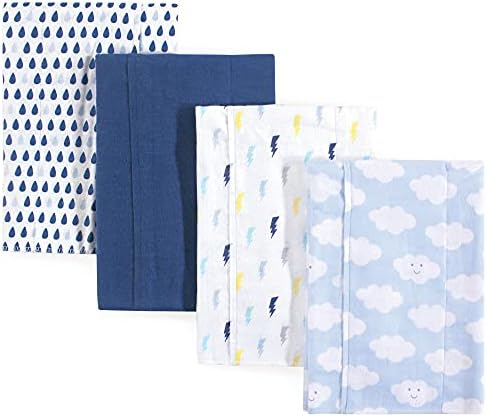 Luvable Friends Unisex Baby Cotton Flannel Burp Cloths, Boy Clouds, One Size - Image 2