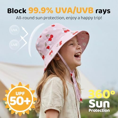 Toddler Bucket Hats UPF 50+ Baby Sun Hat Adjustable Kids Sun Protection Summer - Image 2