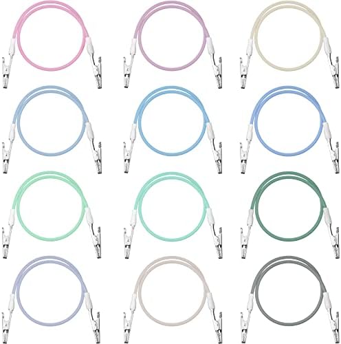 Patelai 12 Pcs Silicone Bib Clips Chains Napkin Holder, Light Color Series | by Patelai