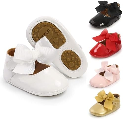 Meckior Infant Baby Girls Soft Sole Bowknot Princess Wedding Dress Mary Jane by Meckior