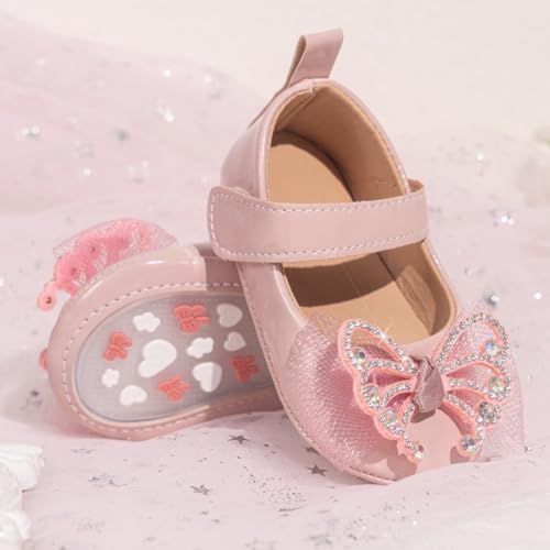 Meckior Infant Baby Girls Soft Sole Bowknot Princess Wedding Dress Mary Jane - Image 4