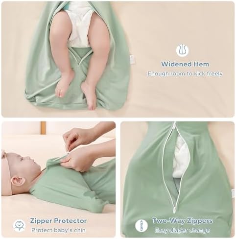 ZIGJOY Swaddle Sleep Sack 6-12 Months, 1.0 Tog Cotton Baby Swaddle Blanket - Image 2