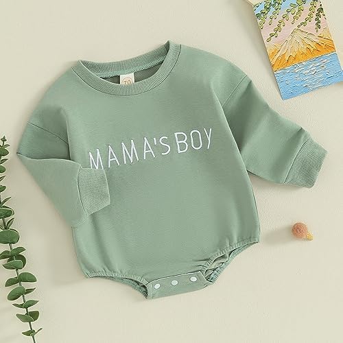 VISGOGO Newborn Infant Baby Boy Oversized Romper Sweater Bodysuits Coming Home - Image 3