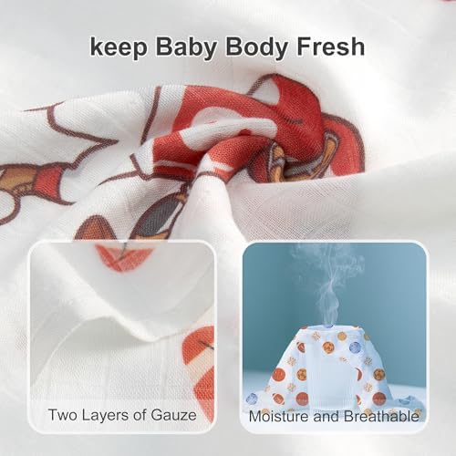 Baby Swaddle Blankets, Bamboo Muslin Receiving Blanket | 4-Pack, Lightweight & - Image 3